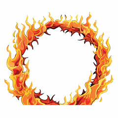 Vector illustration of fire borders on white.