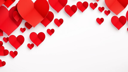 Valentines day background with red paper hearts. Vector illustration. generativa IA