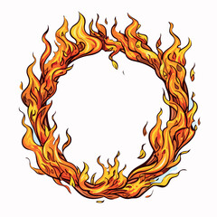 Vector illustration of fire borders on white.