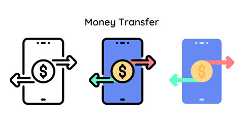 Money Transfer, Mobile Banking, online banking Icon
