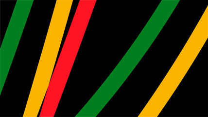 Black history month background. Abstract red, yellow, green, black color wave design, copy space. Vector illustration - obrazy, fototapety, plakaty