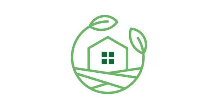 greenhouse logo design, minimalist line, icon, vector, symbol.