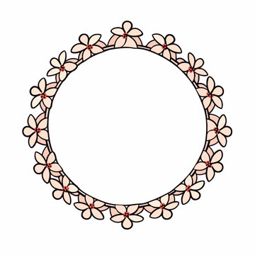 Vector illustration of flower wreaths set.
