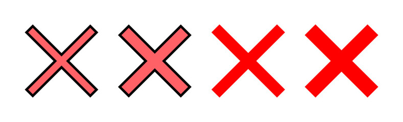 Close icon set illustration. Delete sign and symbol. cross sign