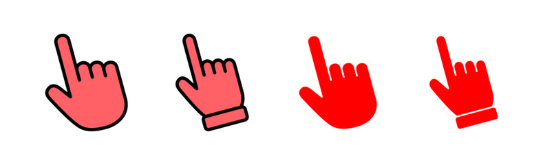 Hand cursor icon set illustration. cursor sign and symbol. hand cursor icon clik