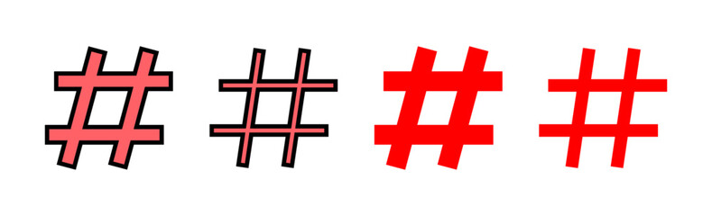 Hashtag icon set illustration. hashtag sign and symbol