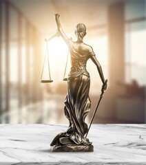 Statue of steel Lady Justice Symbol of law