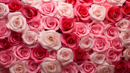 Background of Mixed Roses for Valentine’s Day