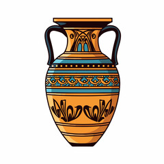 Vector illustration of vintage Greek vases in black silhouette.