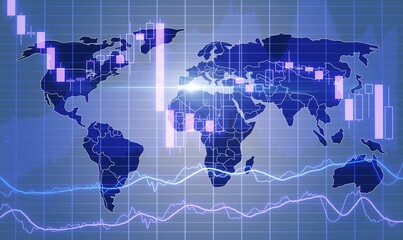 Stock market trading graph for financial investment