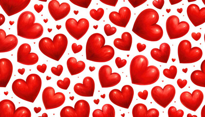 Valentine's Day seamless pattern with hearts.Generative ai.