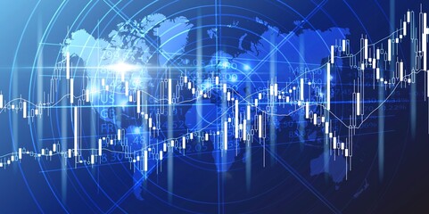 Stock market trading graph for financial investment