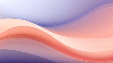 Illustration of a panorama of elegant, flowing curves in apricot and lavender