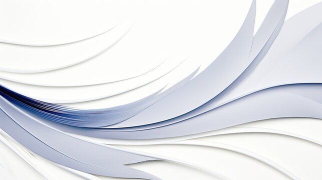 Illustration of a panorama of elegant, flowing curves in blue and white