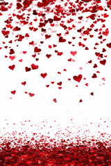 Abstract watercolor red, pink heart background. Concept love, valentine day greeting card. 