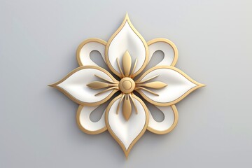 Close-up, 3d mockup of beautiful flower with minimal background