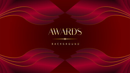 Red maroon golden royal awards graphics background. Golden sidelines. Modern template grand luxury premium corporate abstract design template trophy banner certificate.