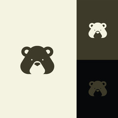 Minimalist modern strong logo Letter Mark Initial A with bear ,polar bear ,grizzly negative space logo design © vinsvectory