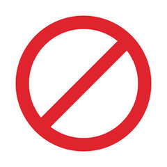 Obraz na płótnie Canvas Red Forbidden Sign isolated on Transparent Background. Flat icon. Vector illustration