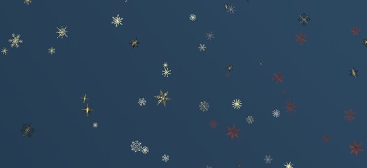 Fototapeta premium XMAS Stars - Festive christmas card. Isolated illustration white background. -