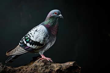Obraz premium a Pigeon standing on small root, 