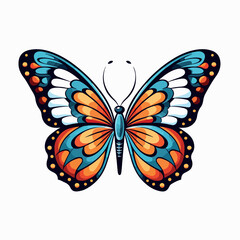 Vector illustration of colored spring butterflies.