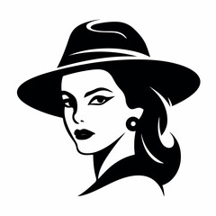 Vector illustration of female hats and caps.