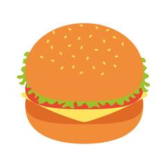 vector illustration of a hamburger on white for banners, cards, flyers, social media wallpapers, etc.
