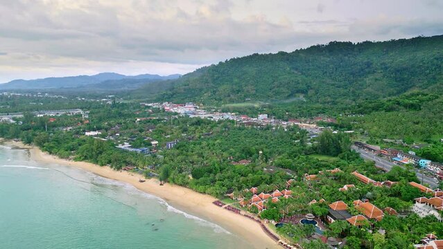 Aerial view of the Thai holiday resort of Khao Lak in Phang Nga province