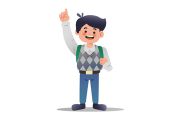  Boy Raised One Hand | Student Expression