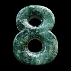 Number 8 made of smooth perfect jade