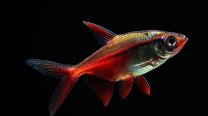 Bloodfin Tetra in the dark background