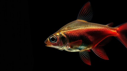 Fototapeta premium Bloodfin Tetra in the dark background