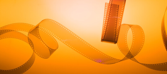orange background with film strip