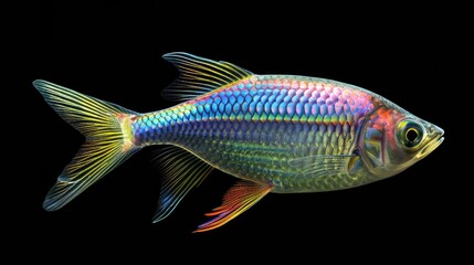 Fototapeta premium Rainbowfish in the dark background