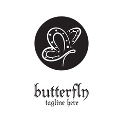 butterfly logo template simple and simple