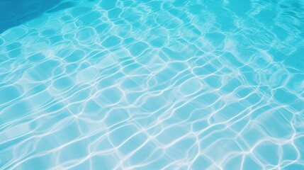 Obraz premium A ripple pattern background shining in the sunlight reflecting off the swimming pool water. Summer background. Top view. Close up. Generative AI