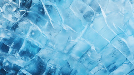 Obraz premium Close-up of ice crystals, blue ice fragments - Generative AI