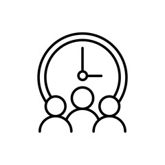 User time outline icons, minimalist vector illustration ,simple transparent graphic element .Isolated on white background