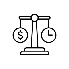 Time management outline icons, minimalist vector illustration ,simple transparent graphic element .Isolated on white background