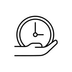 Clock outline icons, minimalist vector illustration ,simple transparent graphic element .Isolated on white background
