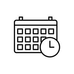 Time schedule outline icons, minimalist vector illustration ,simple transparent graphic element .Isolated on white background