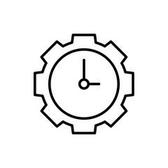 Time setting outline icons, minimalist vector illustration ,simple transparent graphic element .Isolated on white background