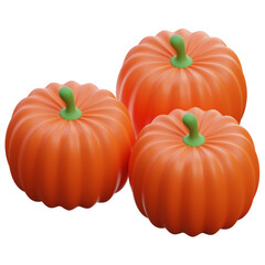 PNG 3D pumpkin icon isolated on a white background