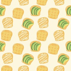 Seamless pattern of Breakfast sandwich
