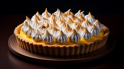 a tangy lemon meringue tart 3d rendered