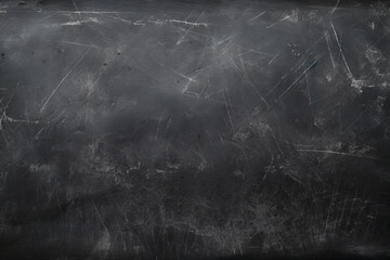 texture of dirty dark school blackboard with stains of chalk lines and school chalk eraser - Generative AI - obrazy, fototapety, plakaty