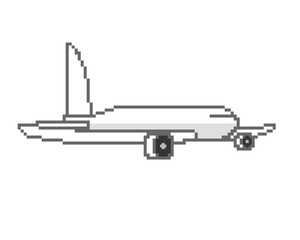 Pixel Art Clipart Airplane Illustration