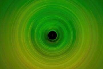 Empty green comic-style zoom circle lines background with a black hole.