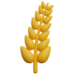PNG 3D wheat icon isolated on a white background
